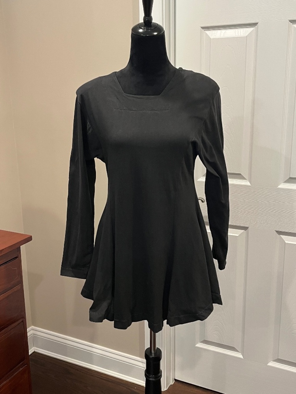 Vintage 80’s A’Milano Black Fitted 100% Cotton Skater Mini Dress M